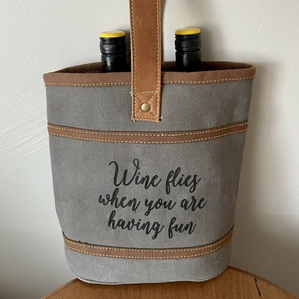 Myra Bag ~ Wine Flies When You Are Having Fun Double Wine Bag S-1189 - NWT